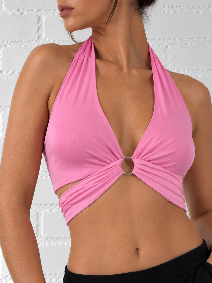 "Naomi" Wrap and Tie Top in Lavender Rose