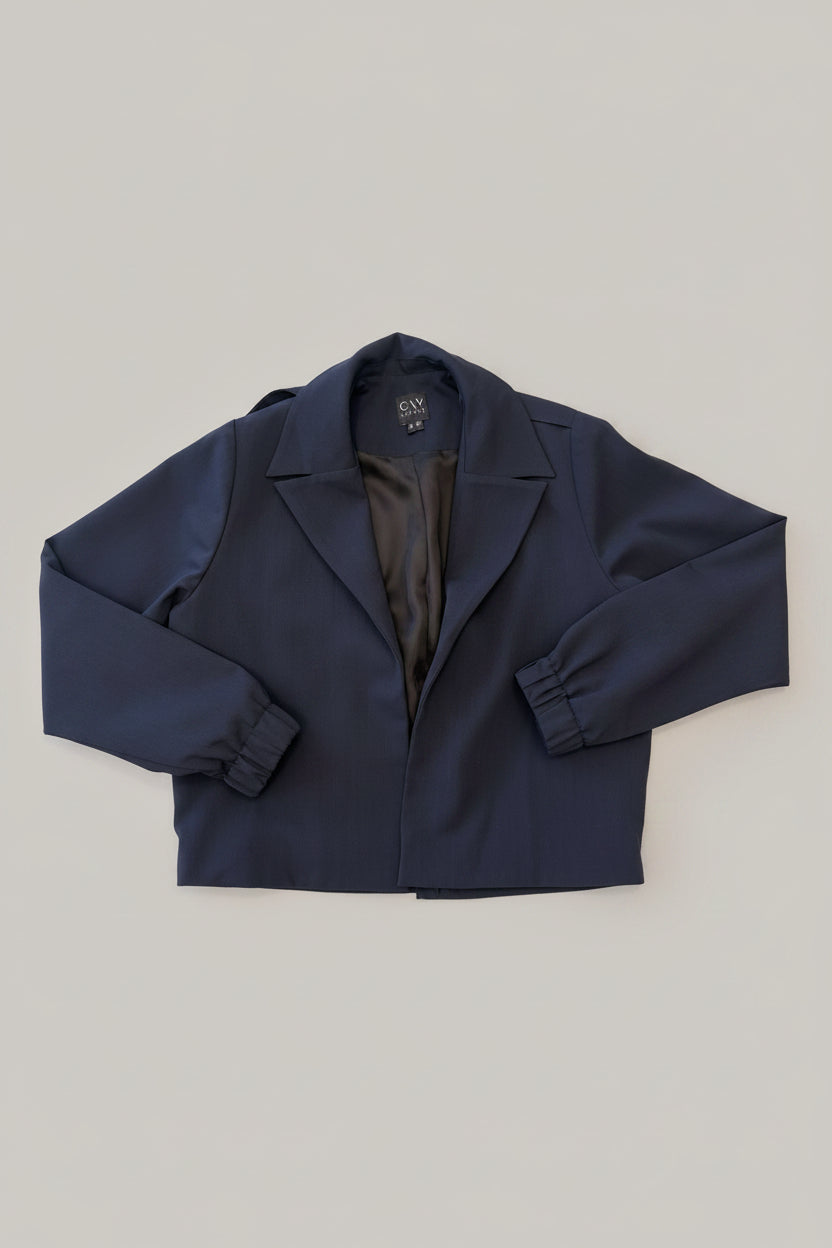 "NL" Cropped Military Blazer Wool Suiting