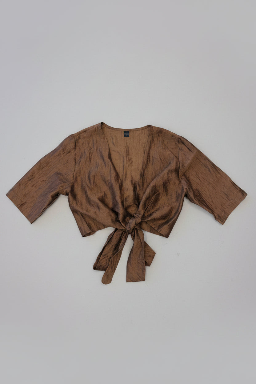 "Nika" Top in Textured Bronze