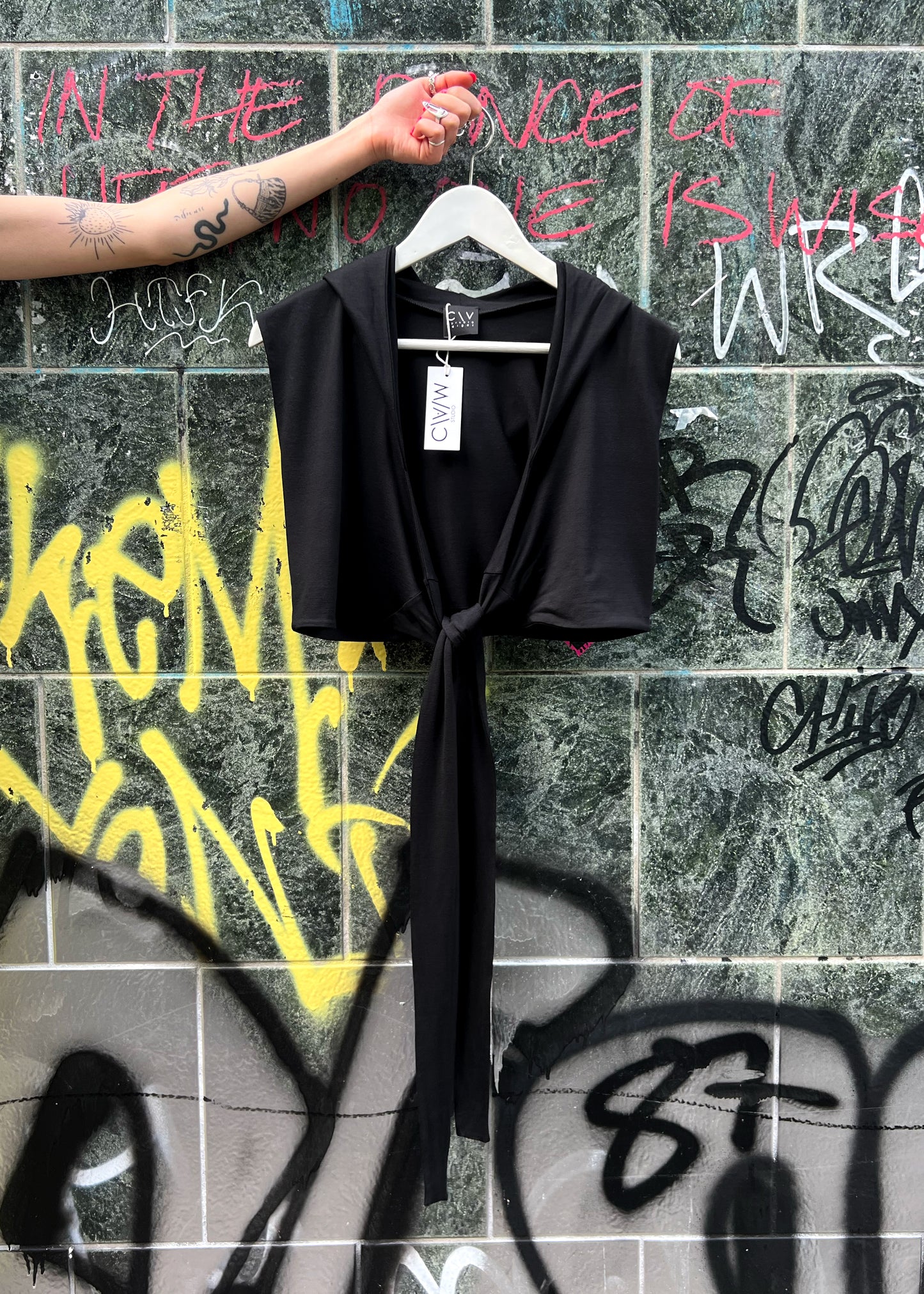 Wrap Tank with Hood in Jersey "Natalia"