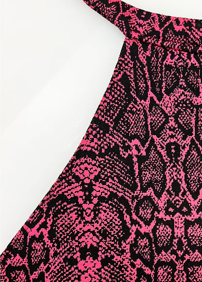 Halter Crop Top with Elastic Ties in Snake Patterns "Zia"