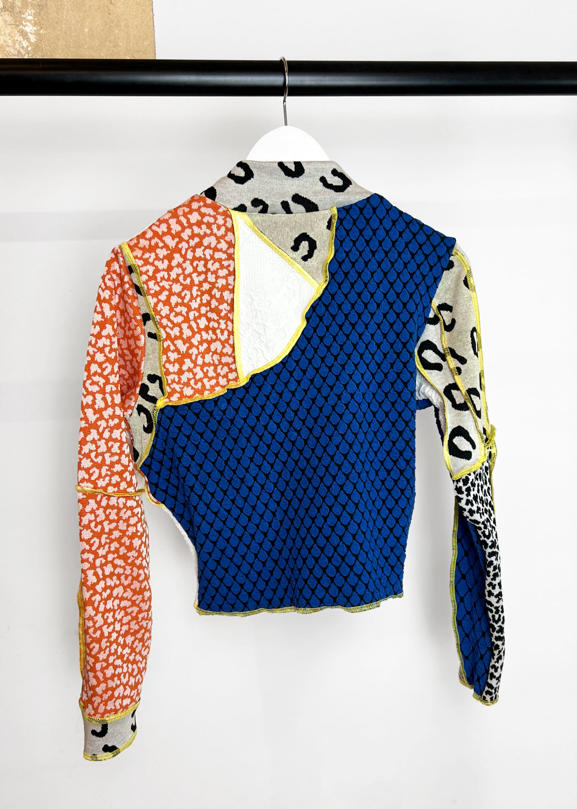 Long Sleeve Top in Upcycled Patterned Jersey - Unique Piece "Vicky”