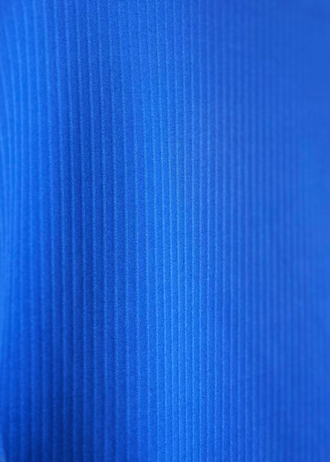 Long Sleeve Top in Electric Blue Ribbed Spandex "Vicky”
