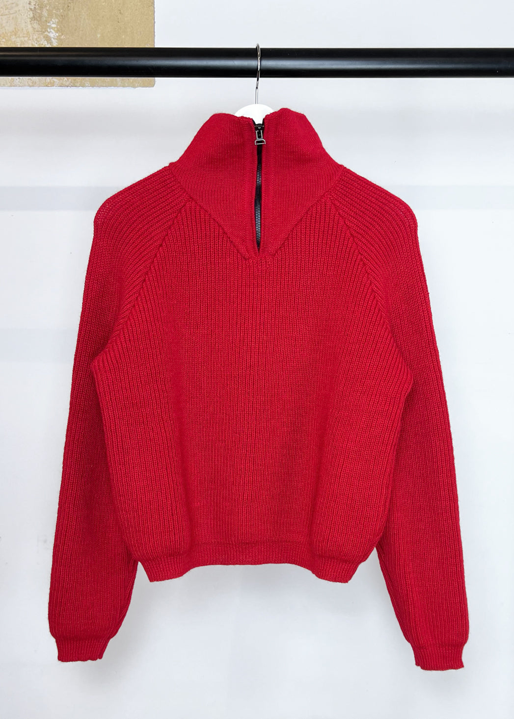 Alpaca Wool Knit Pullover "Zip Bomber"