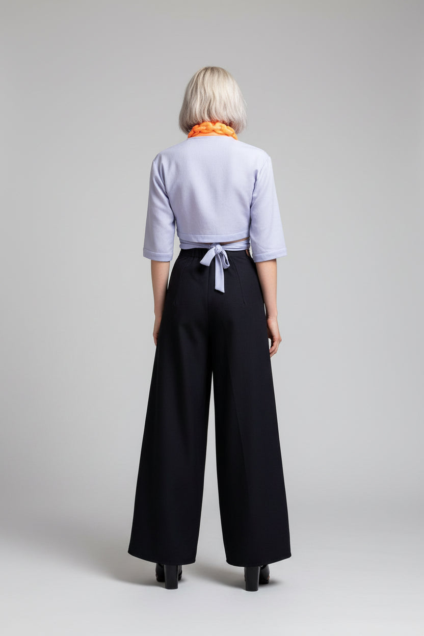 Rouwina Pants Black Navy Wool - Corvera Vargas berlin conscious fashion brand. Rouwina Pants Black Navy Wool for women.