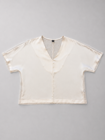 "Lille" Blouse Off-White Silk