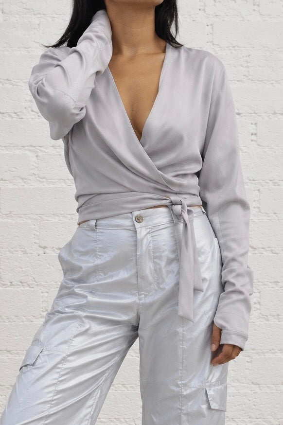 Nika Long Sleeve Wrap Top