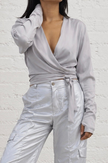 Nika Long Sleeve Wrap Top