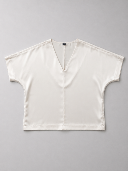 "Lille" Blouse Off-White Silk