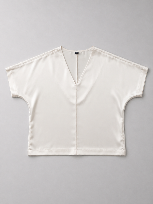 "Lille" Blouse Off-White Silk