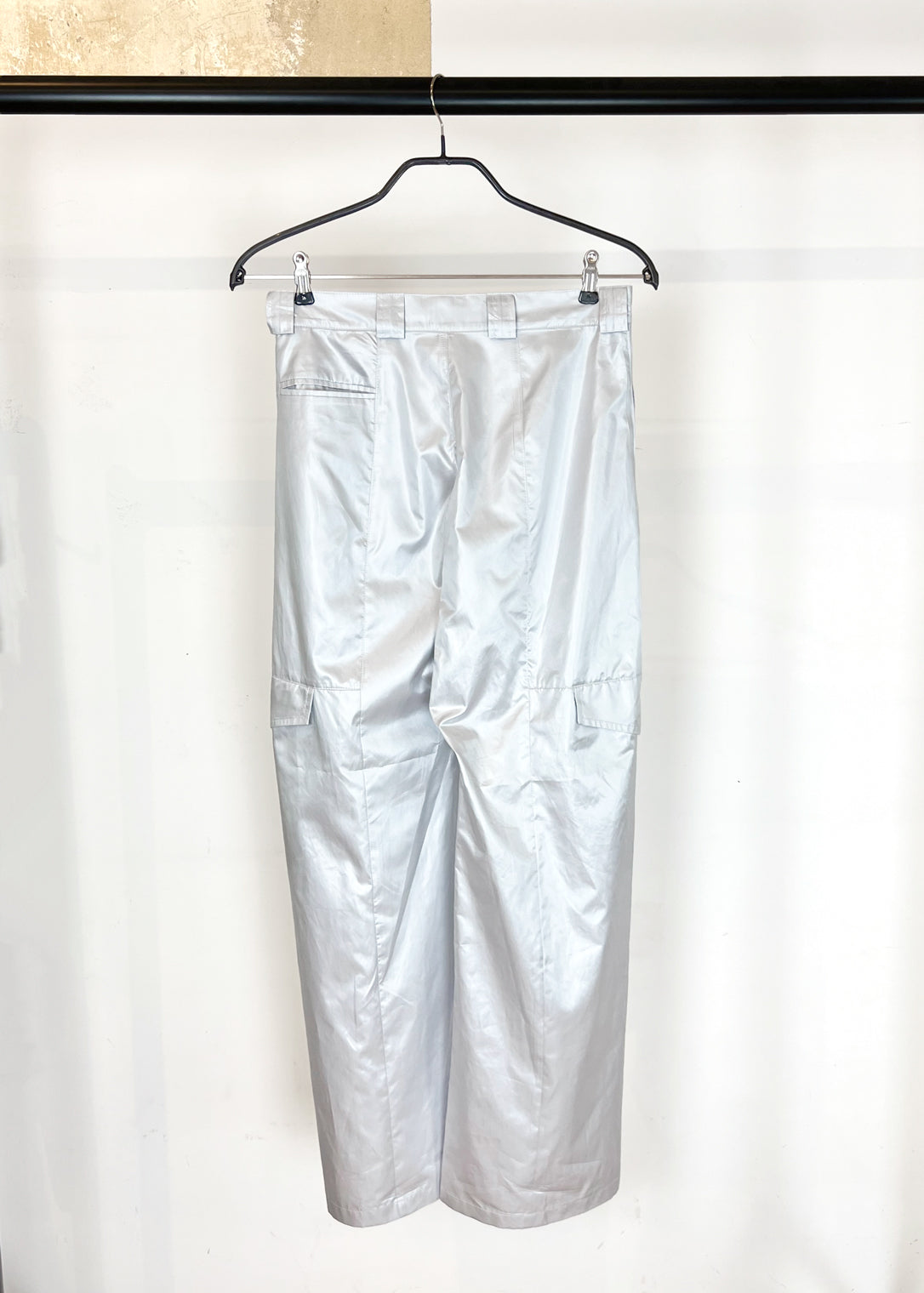 Cargo Pants with Pockets and Panels in Silver "Billie"