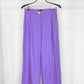 Pleated Wide Leg Trousers in Lilac Denim "Charlotte"