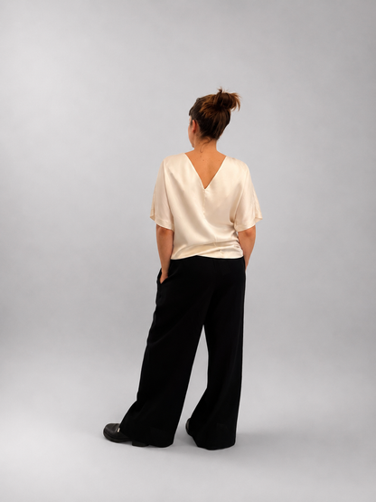 "Lille" Blouse Off-White Silk