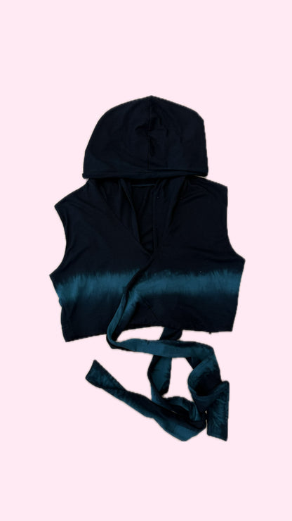 Wrap Tank with Hood in Jersey "Natalia"