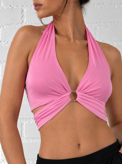 "Naomi" Wrap and Tie Top in Lavender Rose