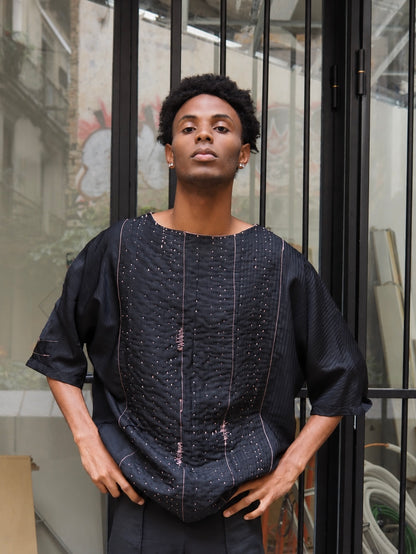 Unique One Off Upcycled Tunic in Silk