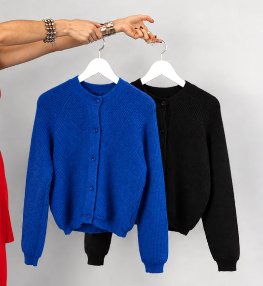"Bomber" Alpaca Wool Knit Cardigan