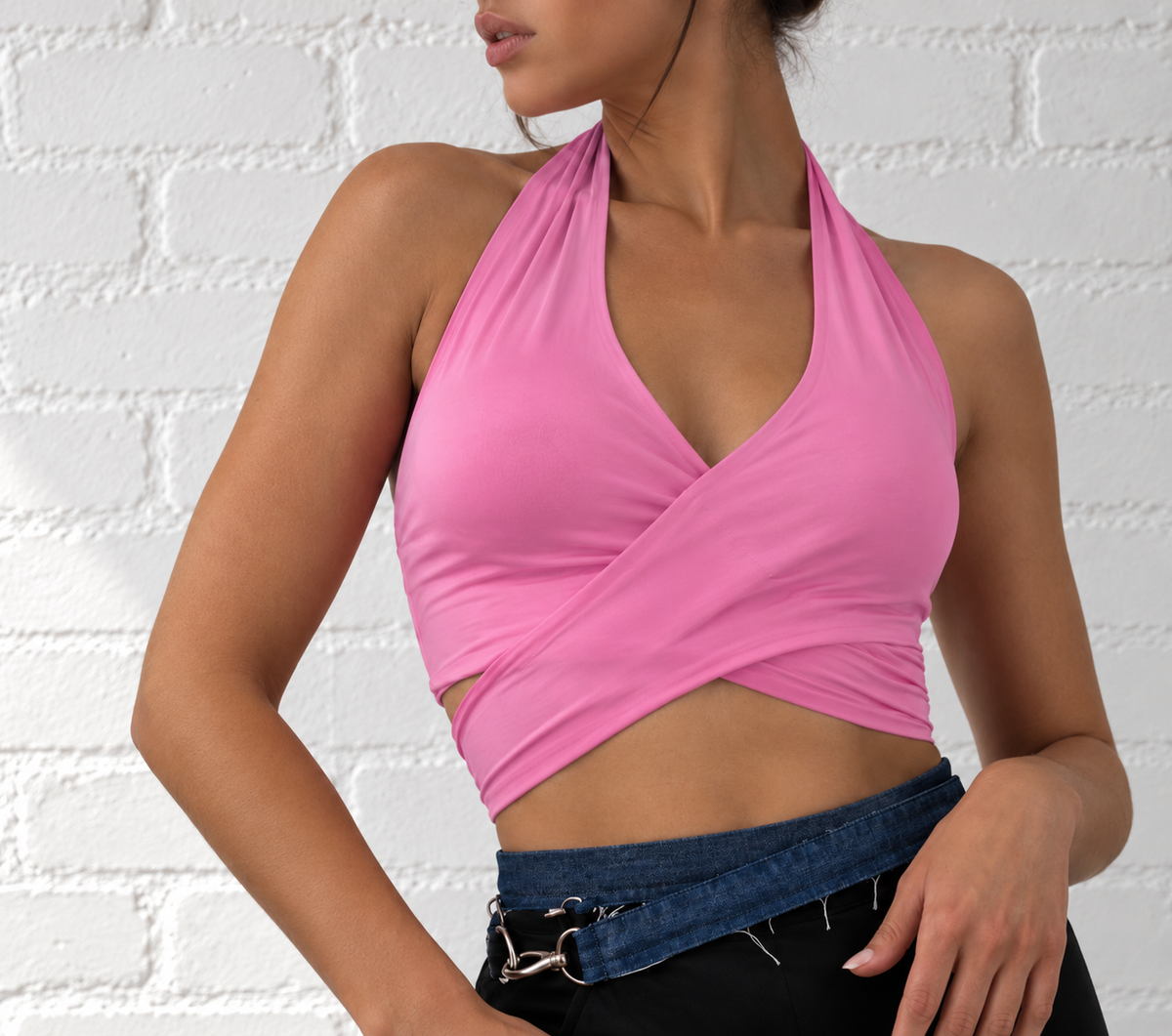 "Naomi" Wrap and Tie Top in Lavender Rose