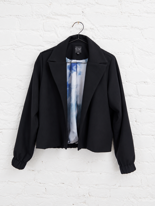 "NL" Cropped Military Blazer Wool Suiting