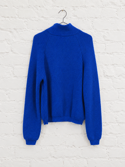 Unisex Alpaca Wool Knit Pullover "Zip Bomber"