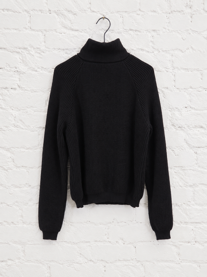 Unisex Alpaca Wool Knit Pullover "Zip Bomber"