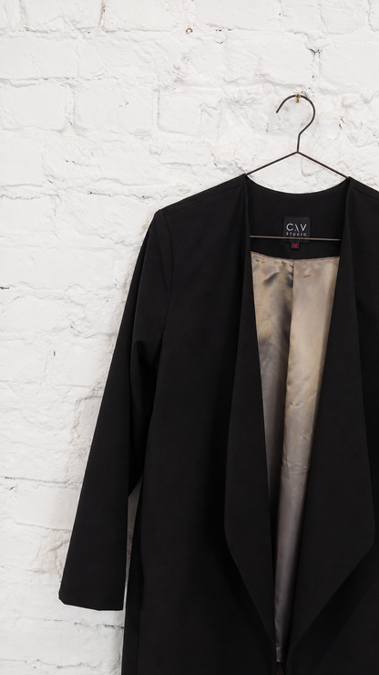 "Zurich" Collarless Blazer in Grey
