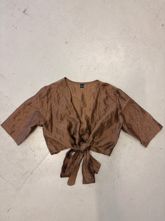 "Nika" Top in Textured Bronze