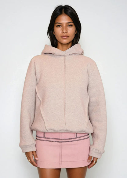 Oversized Hoodie in Cosy Light Pink Marble Jersey "Jesse"