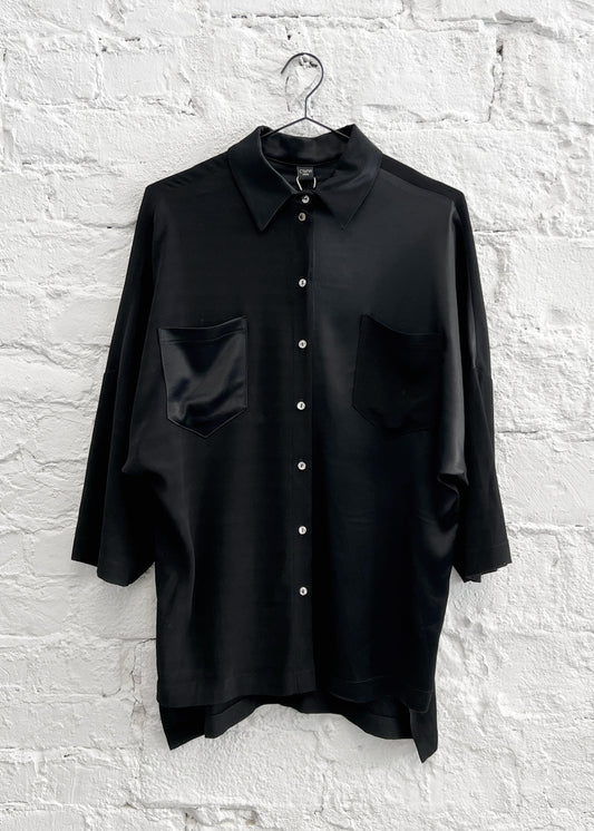 "Lynn" Shirt in Black Viscose