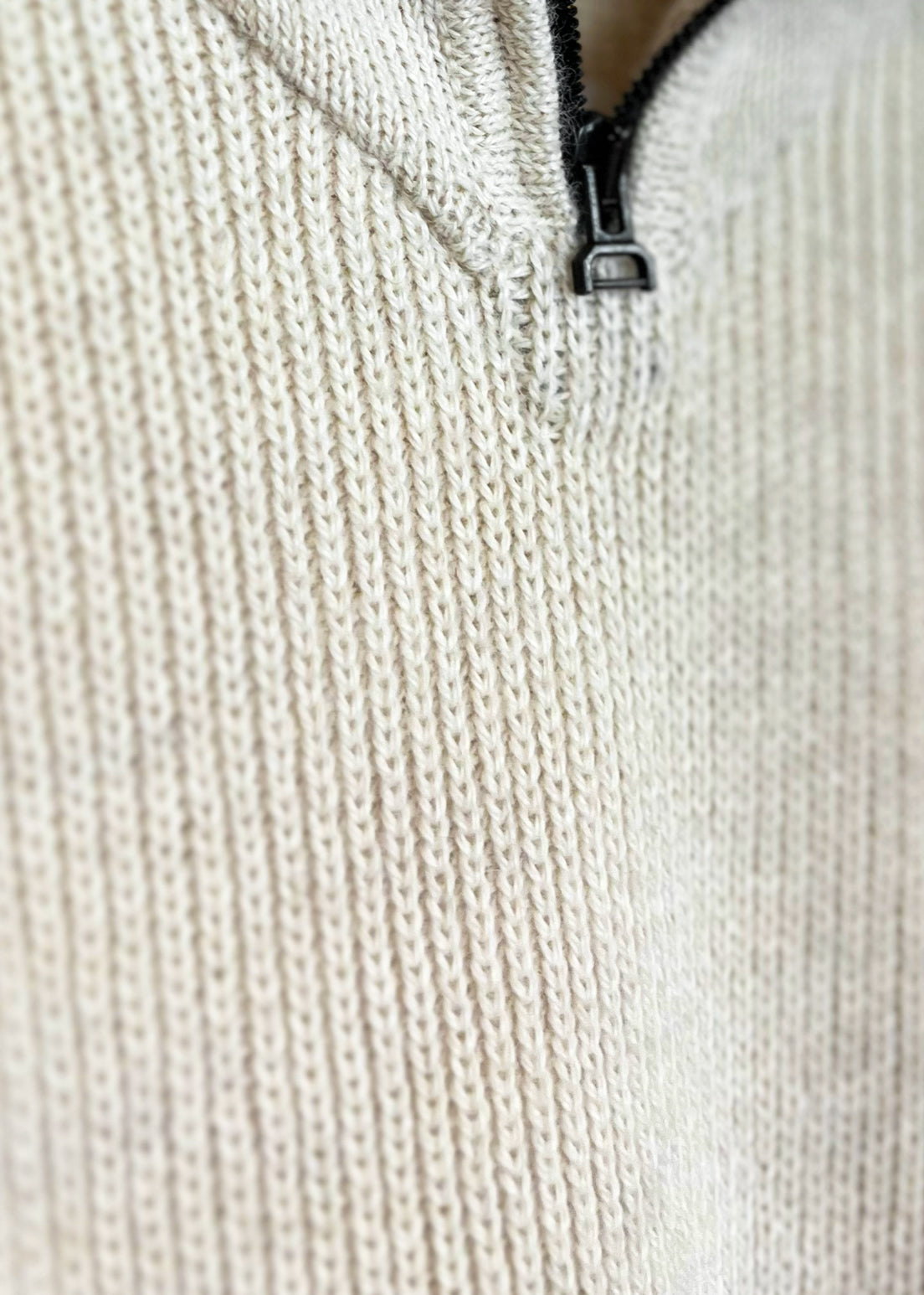 Alpaca Wool Knit Pullover "Zip Bomber"