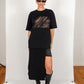 Oversized T-shirt with Window Panel in Black and Transparent Mesh "Max"