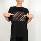 Oversized T-shirt with Window Panel in Black and Transparent Mesh "Max"