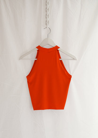 High Neck Crop Top in Red Jersey "Milana"