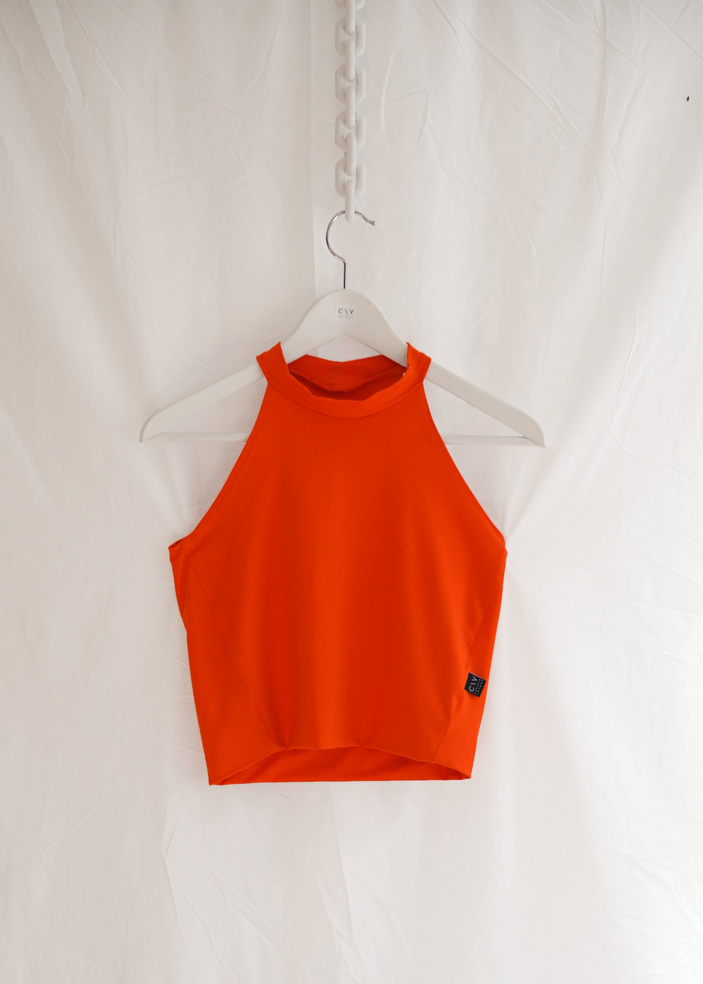 High Neck Crop Top in Red Jersey "Milana"