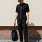 Tanger Zip Up Jumpsuit Navy Black - Corvera Vargas berlin conscious fashion brand. Tanger Zip Up Jumpsuit Navy Black for women.